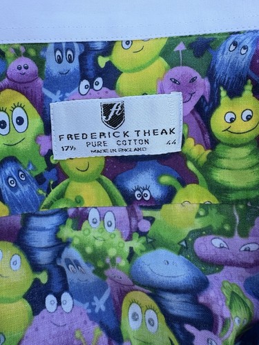 Camisa Esmoquin Para Hombres Frederick Theak Vintage Novedad ALIENS Talla 17.5 Cuello 2XL - Imagen 4 de 6