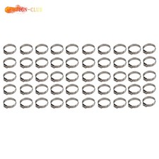 Stainless Steel Clamp Cinch Ring Crimp Pinch Fitting Tubing 50 Pack 1 Inch Clamp