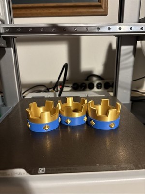 Clash Royale 3 Crown Set Blue And Gold (3D Printed)