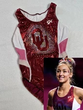 OU University of Oklahoma NCAA Big 12 Gymnastics GK Leotard SOONER Athlete Worn