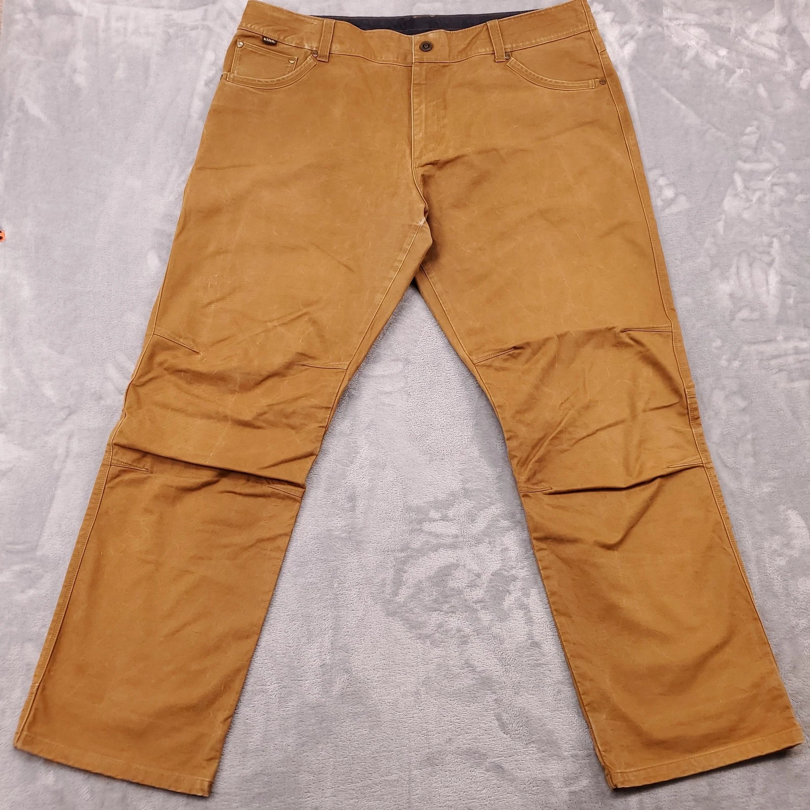 Kuhl Rydr Pants Mens 40x32 Golden Brown Canvas Workwear Relaxed Stretch Hiking