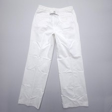 Vintage Lauren Ralph Lauren Wide Leg Buckle Back Trousers Size 8 White Straight