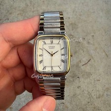 Orologio Citizen Rettangolare Quadrato Vintage Tank Orologio Autentico Raro