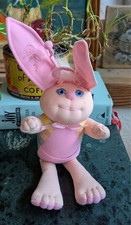 EASTER plush Xavier Roberts BUNNY BEES Pink w Pastel Rainbow Body 2010