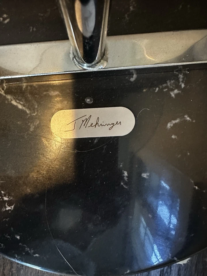 Mesa auxiliar vintage Jeff Mehringer arte escultural vidrio cromado MCM mármol Foto 2 de 4