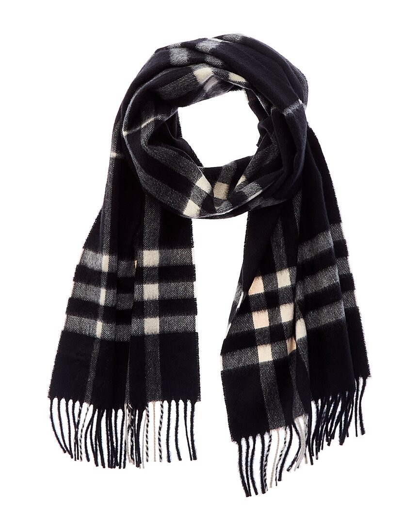 Burberry Check Cashmere Scarf Women's Black