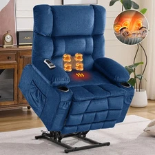 Dual Motor Large Power Lift Recliner Chair Lift Chair w/Knead the Waist and Heat