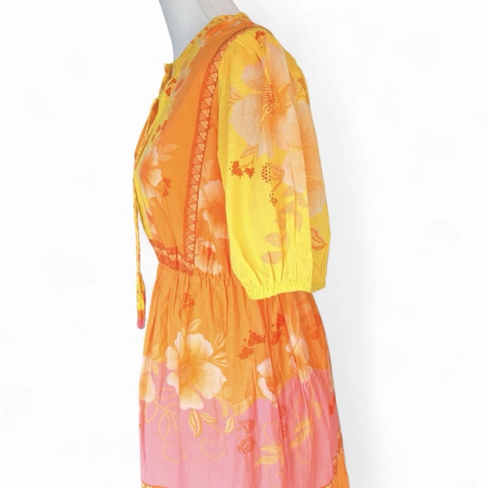 Farm Rio x Anthropologie S Short-Sleeve Tiered Midi Dress Maxi NWOT - Image 3 of 4