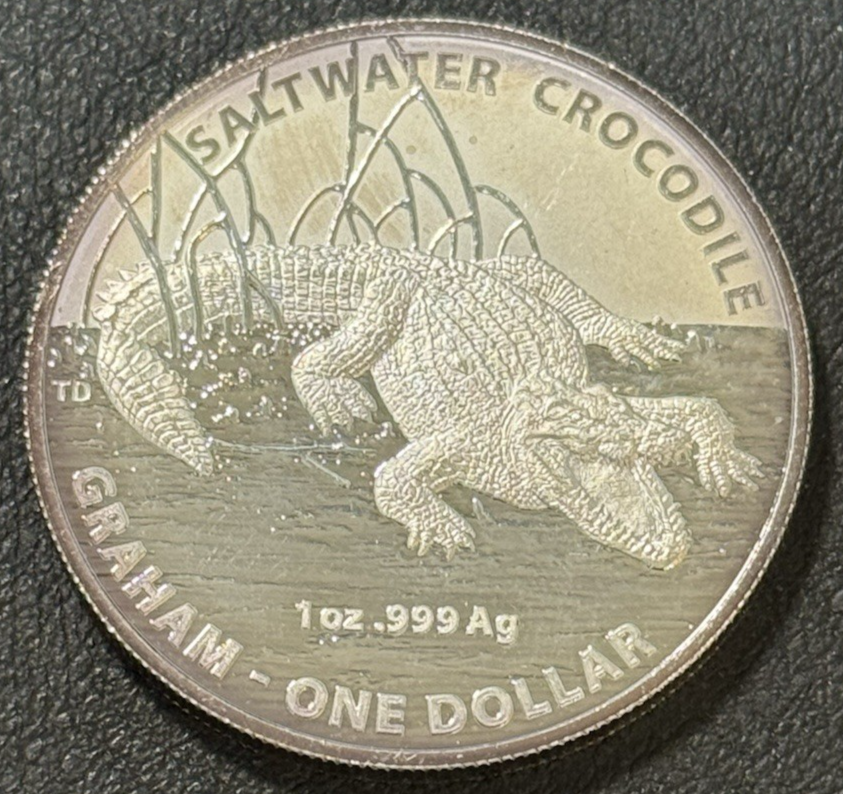 Rare 2014 1 Oz .999 Silver Australia Endangered Saltwater