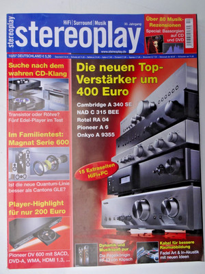 STEREOPLAY 10/07,MAGNAT QUANTUM 603,605,607,613c,PIONEER DV 600 AV,KLIPSCH RF 83