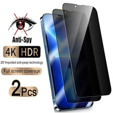 Anti-Spy Tempered Glass For iPhone 15 14 13 12 11 Pro Max Privacy Tempered