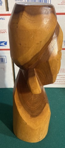 NASSAU 13" MUJER PESADA 3,5 lb madera dura tallada escultura firmada RAUL 1983 NASSAU - Imagen 7 de 11