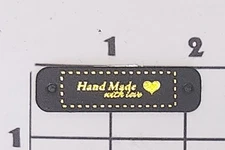 Handmade with Love Vintage Sew On Label Patch Vinyl Imitation Leather