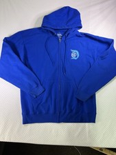 Women "Disney" royal blue zip up hoodie sweatshirt. Size Large 60th Anniversary