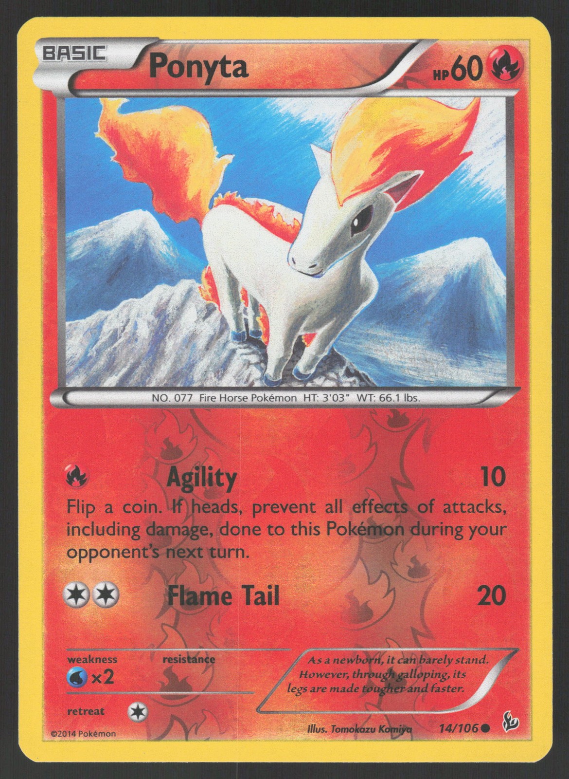 Ponyta 14/106 Reverse Holo Common XY - Flashfire LP