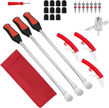 27 Pezzi Kit Leve Cucchiaio Smontagomme, Attrezzi Smontapneumatici Con 7 Nucleo