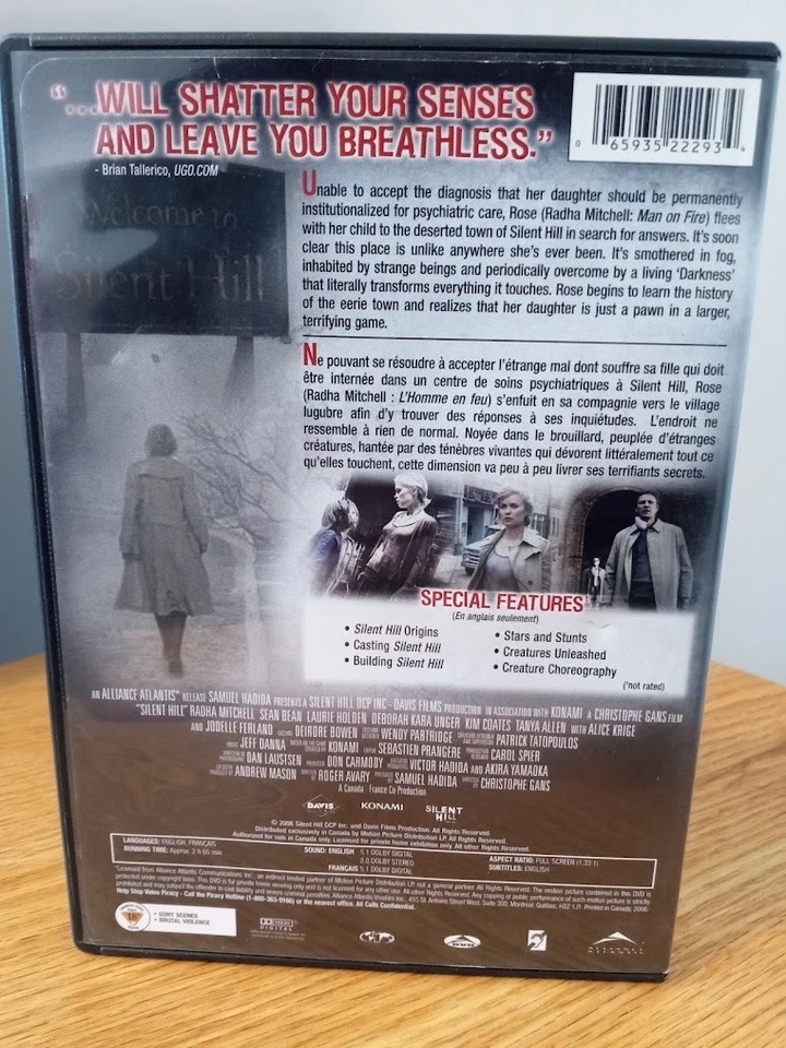 Silent Hill DVD Rare Fullscreen Edition PlayStation Adaptation - Alliance - Image 3 of 4