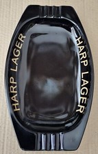 Harp Lager black Glass Ashtray In MINT Condition  Made By Nazeing Glass  UK 👌