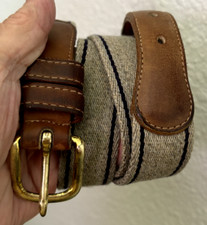 Sz 32 Fits 28-32" Waist VTG COACH Brown LEATHER Gray WOOL Blue BELT 1" Wide M L