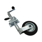 Heavy Duty Jockey Wheel & Clamp 34MM (Metal Rim Wind Up Handle Trailer Caravan)
