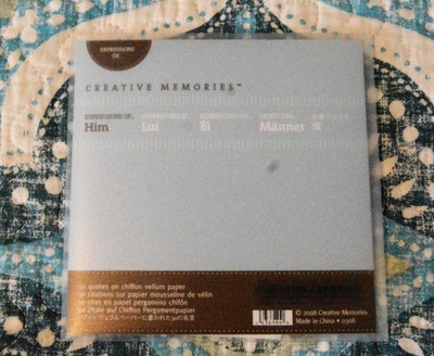 Creative Memories Expressions of Him Quotes on Chiffon Vellum Paper