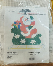 Jumbo Santa's Sleigh 21" x 21" Needlepoint Kit Outback Enterprises NEW Sealed