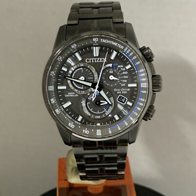 Citizen Mens Eco Drive A-T Alarm Chrono Radio Controlled ION PVD Bracelet Watch