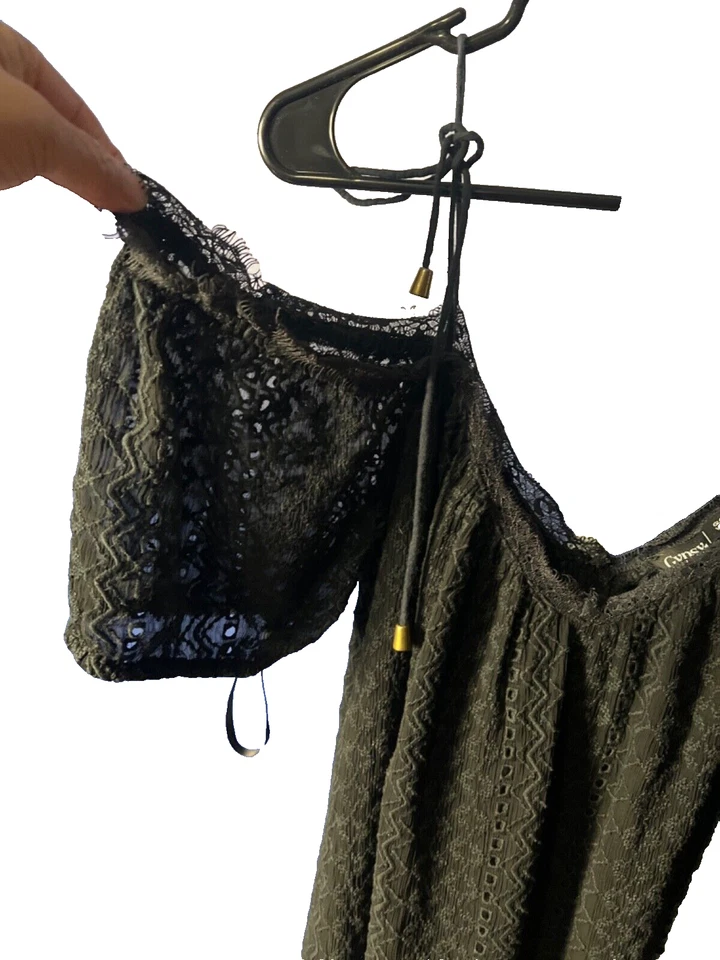 Vestido Gypsy 05 Romántico Mujer Encaje Alto/Bajo Hombros Boho Tendencia.XS Foto 4 de 4