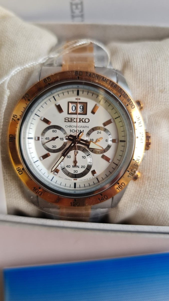 SEIKO Lord SPC234P1 Chronograph 100m Watch RoseGold Two Tone Steel