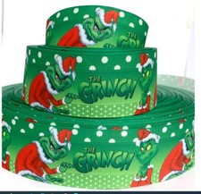 GROSGRAIN RIBBON 5/8", 7/8",1.5", 3" CHRISTMAS Halloween The Grinch Birthday