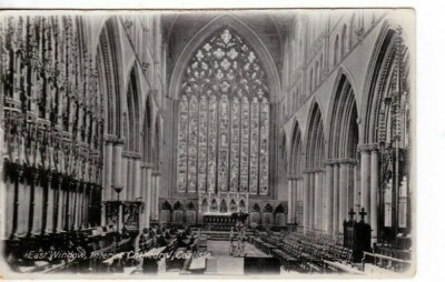 CARLISLE - THE CATHEDRAL EAST WINDOW B&W POSTCARD  (EARLY 1900s)