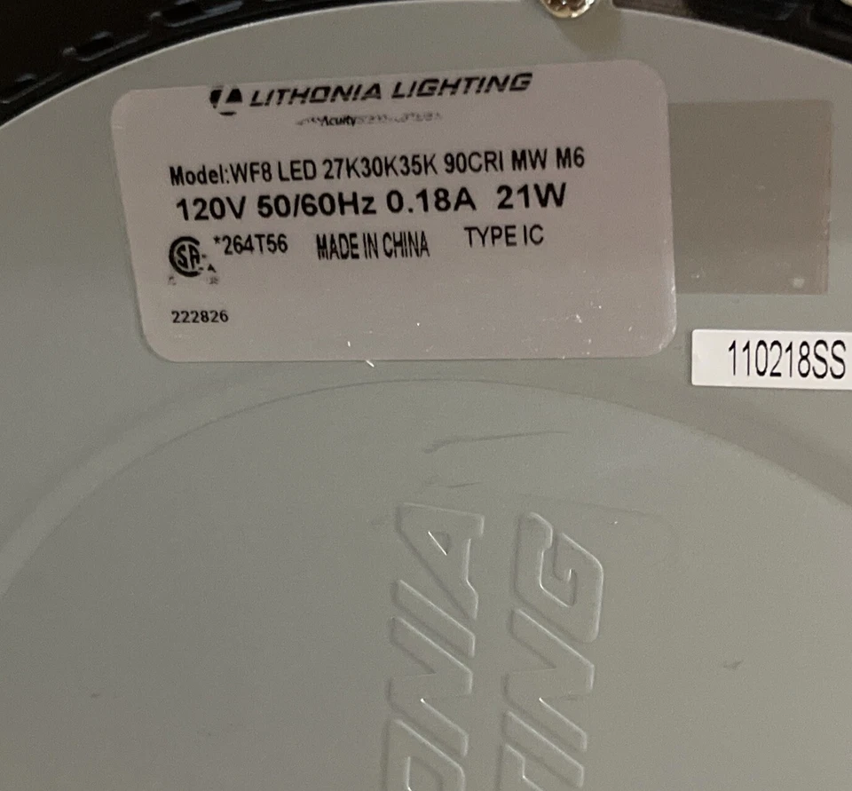 Lithonia Lighting 8” WF8 27K30K35K 90CRI MW M6 LED Color Temperature Selectable - Image 2 of 2