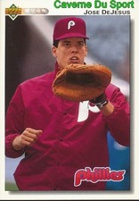 631 JOSE DEJESUS PHILADELPHIA PHILLIES BASEBALL CARD UPPER DECK 1992