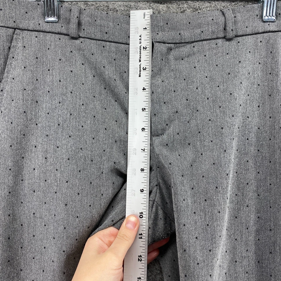 Pantalones de vestir Banana Republic para mujer 6 grises a lunares tiro medio frente plano Ryan Foto 4 de 4