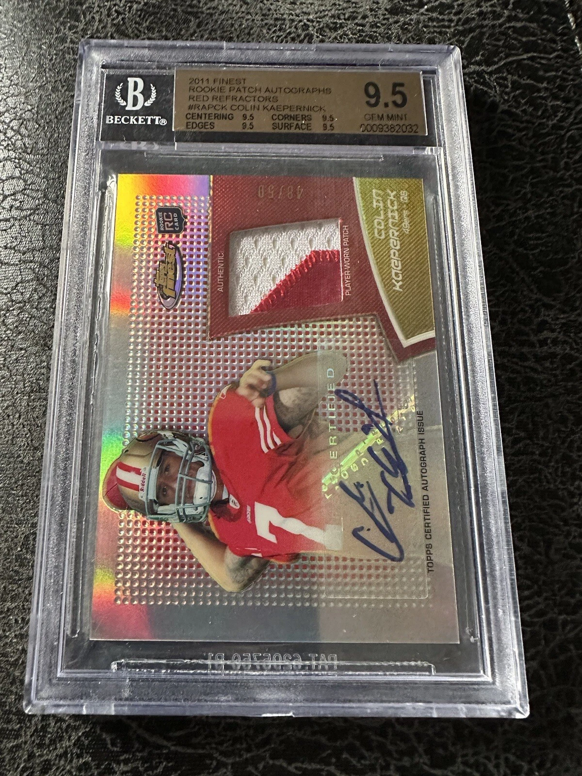 Colin Kaepernick Finest Rookie Autograph Patch #RAPCK Red Refractor
