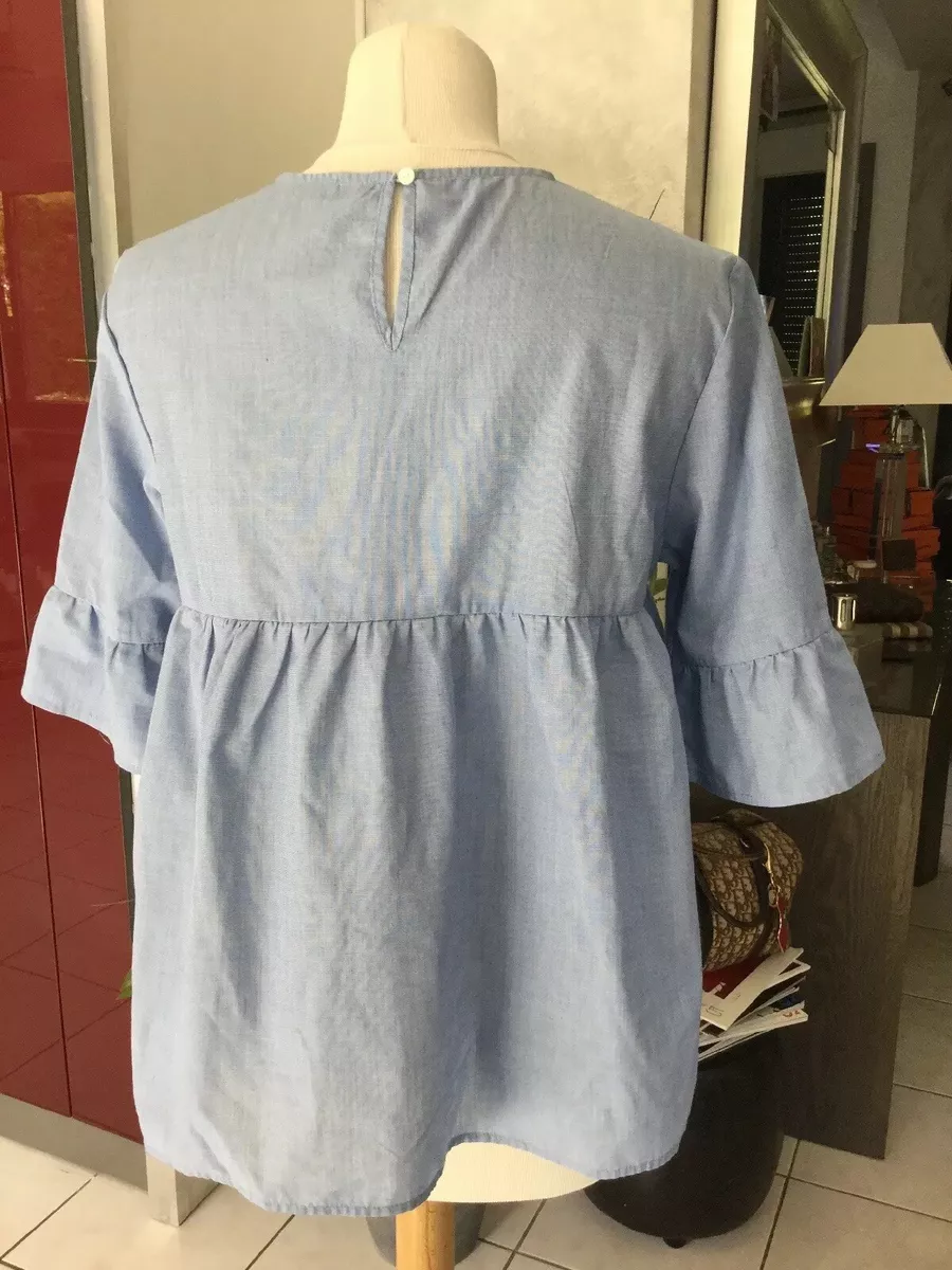 Blouse chemise tunique PIMKIE taille M bleu neuf eBay
