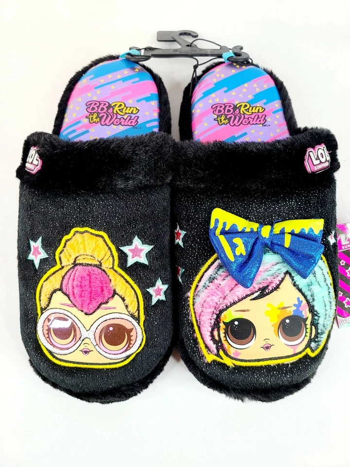 LOL Sorpresa Brillo En Novedad Zapatillas Niñas Niños Negro Imitación Piel Varios Tamaños Foto 2 de 4