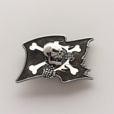 Vintage Style Pirate Flag Skull Belt Buckle