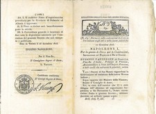 Napoleone I. Valutazione in Lire Italiane negli atti Pubblici e Privati. Monete 