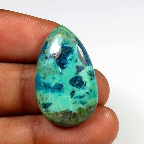 Natural Chrysocolla Blue Green Cabs 27x17 mm Polished Smooth Pear Gemstone CH-76 - 第 1/9 張圖片