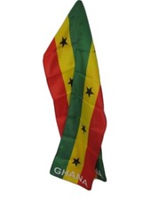 Ghana Country Lightweight Flag Printed Knitted Style Scarf 8"x60"
