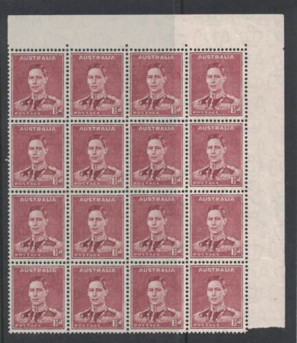 1941 Australia KG VI SG 182 block 16 muh  - Picture 1 of 2