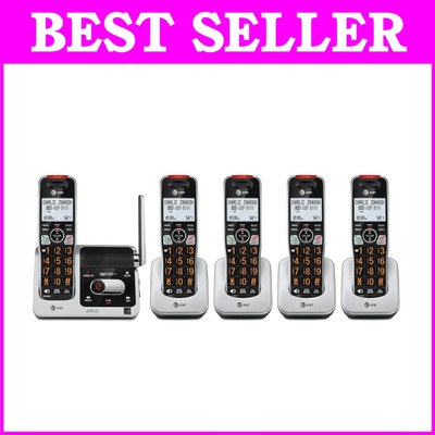 Elegant Silver/Black DECT 6.0 Phone Set with 22-Minute Digital Answering System