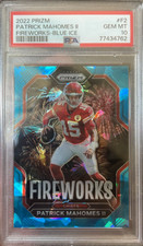 2022 Prizm Patrick Mahomes II #F2 Fireworks Blue Ice /99 SP PSA 10🔥QUICK SALE🔥