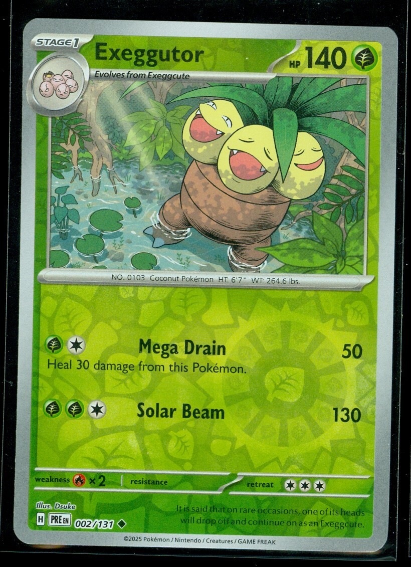 Pokemon EXEGGUTOR 002/131 Prismatic Evolutions  Rev Holo - MINT