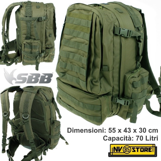 ZAINO TATTICO INCURSORE 70 Litri SBB BRANCALEONI ESERCITO SOFTAIR SURVIVOR  OD | Acquisti Online su eBay