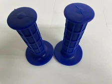 MX VINTAGE STYLE ROYAL BLUE FULL WAFFLE GRIPS  KAWASAKI KX KDX KLX KD KE KM 