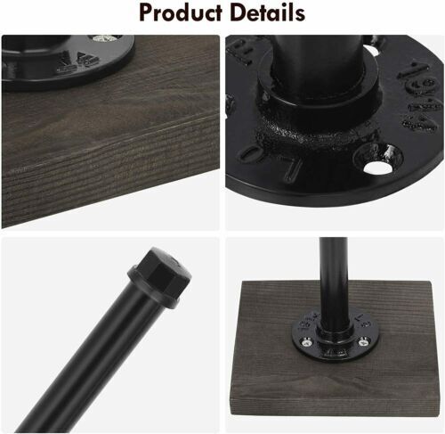 Rustic Black Paper Towel Holder Wood Stand Free Standing Countertop Table Holder - Picture 4 of 6