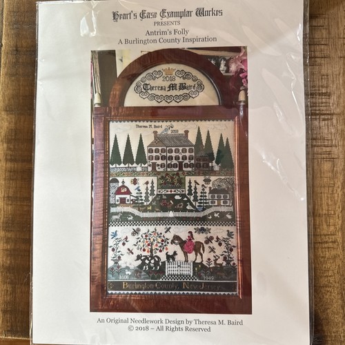 Hearts Ease Exemplar Worked Antrims Folly Cross Stitch Pattern eBay