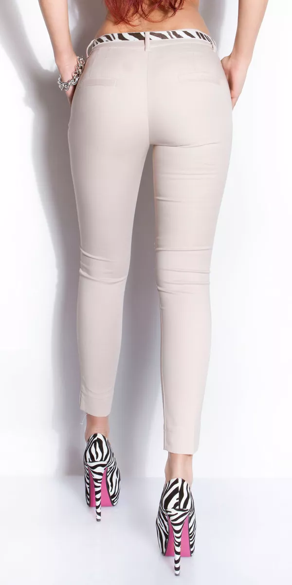 NEW SEXY SKINNY LEG DRESS WORK PANTS BEIGE 6 8 10 12 14 BUSINESS